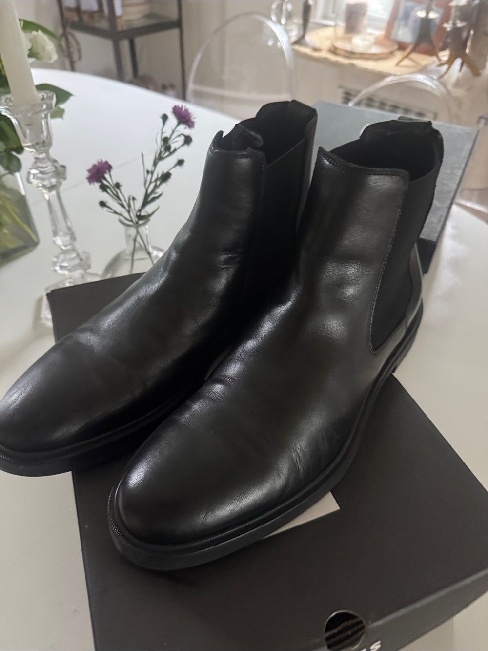Boss Black Leather Chukka Boots for Men size 10 US (only worn inside)